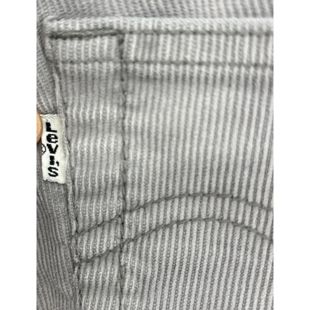 Levis 504 Slouch Straight Corduroy Pants Grey Womens Sz 35x31 Mid Rise Trousers‎
